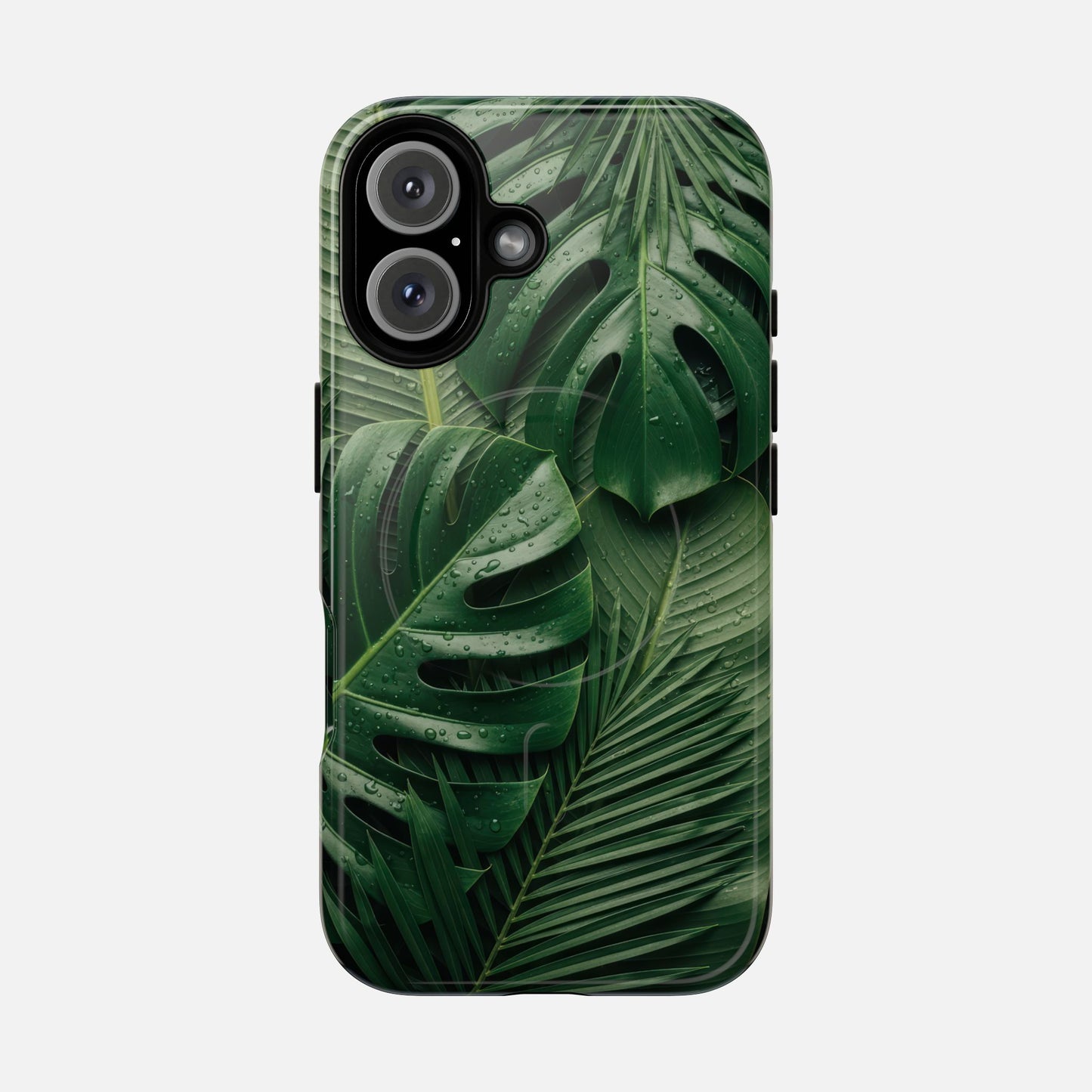 Tropical Monstera Magnetic Phone Case — Tough Protective iPhone Cover iPhone 16 Glossy Phone Case