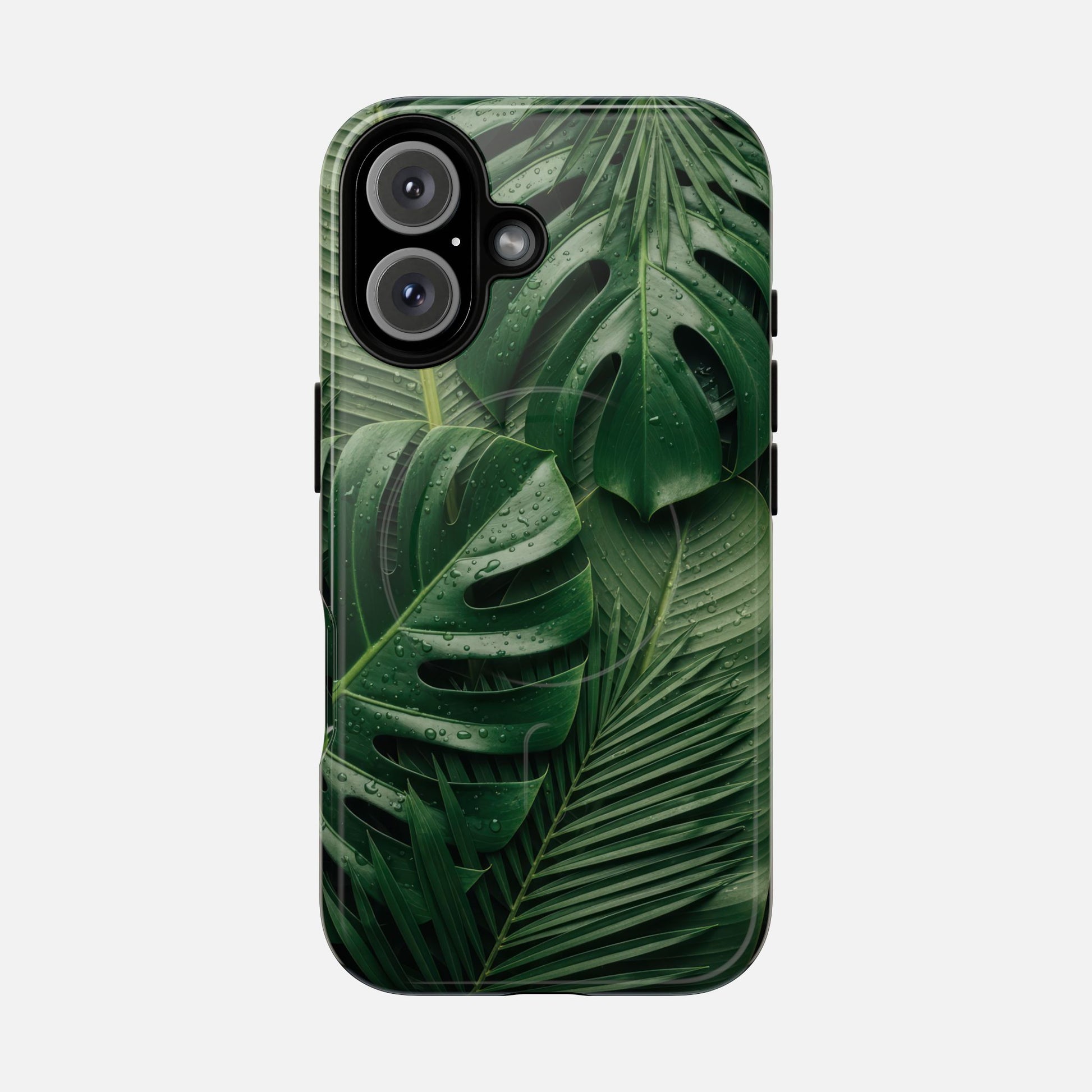 Tropical Monstera Magnetic Phone Case — Tough Protective iPhone Cover iPhone 16 Glossy Phone Case