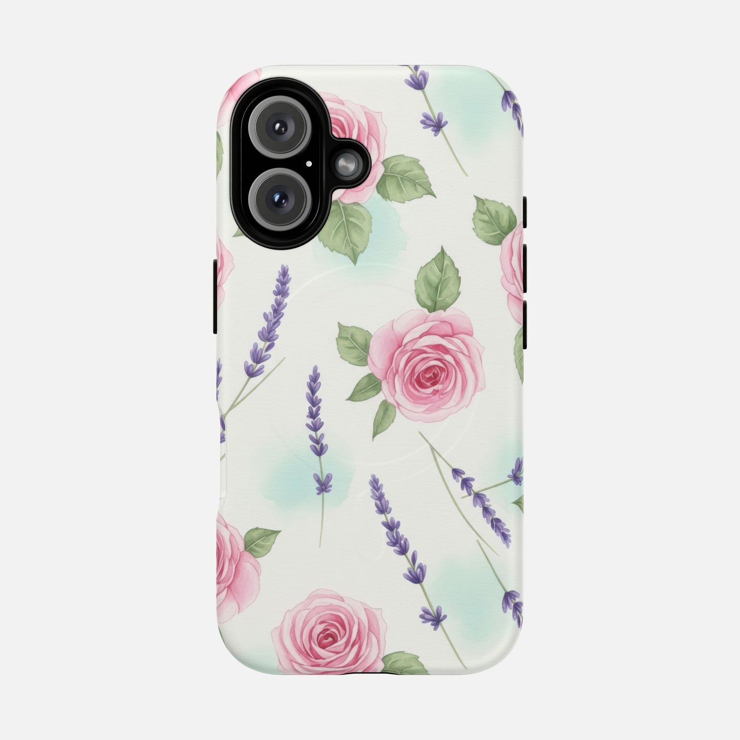 Floral Rose & Lavender iPhone Case — Tough Magnetic | MagSafe Compatible