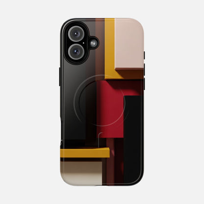 Retro Geometric Abstract iPhone Case — Tough Magnetic | MagSafe Compatible