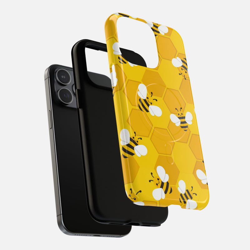 Cute Yellow Bumblebee iPhone Case — Tough Magnetic | MagSafe Compatible