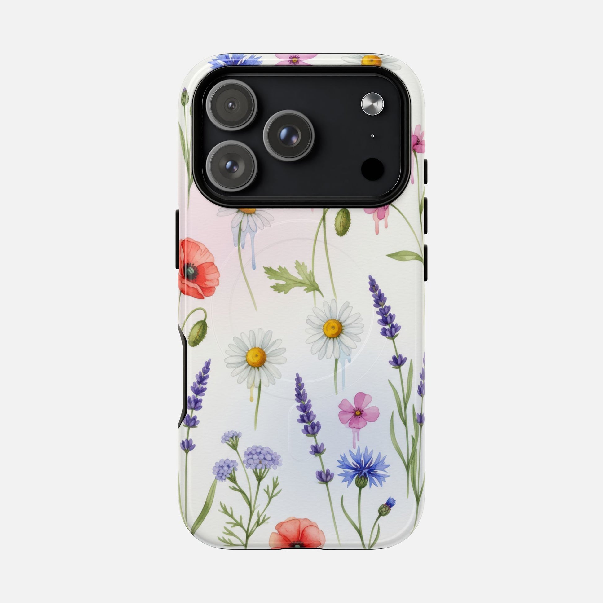Floral Wildflower Tough Magnetic Phone Case — Poppies, Daisies & Lavender iPhone 17 Pro Glossy Phone Case