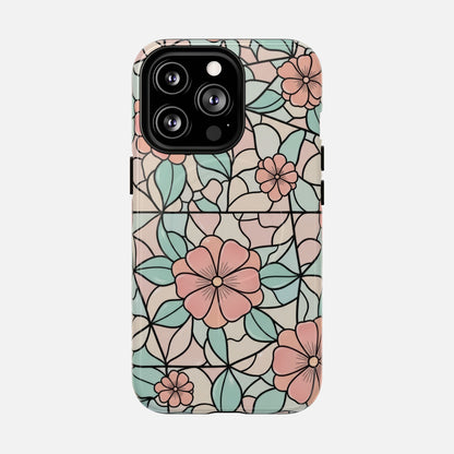 Pastel Floral Mosaic iPhone Case — Tough Magnetic | MagSafe Compatible