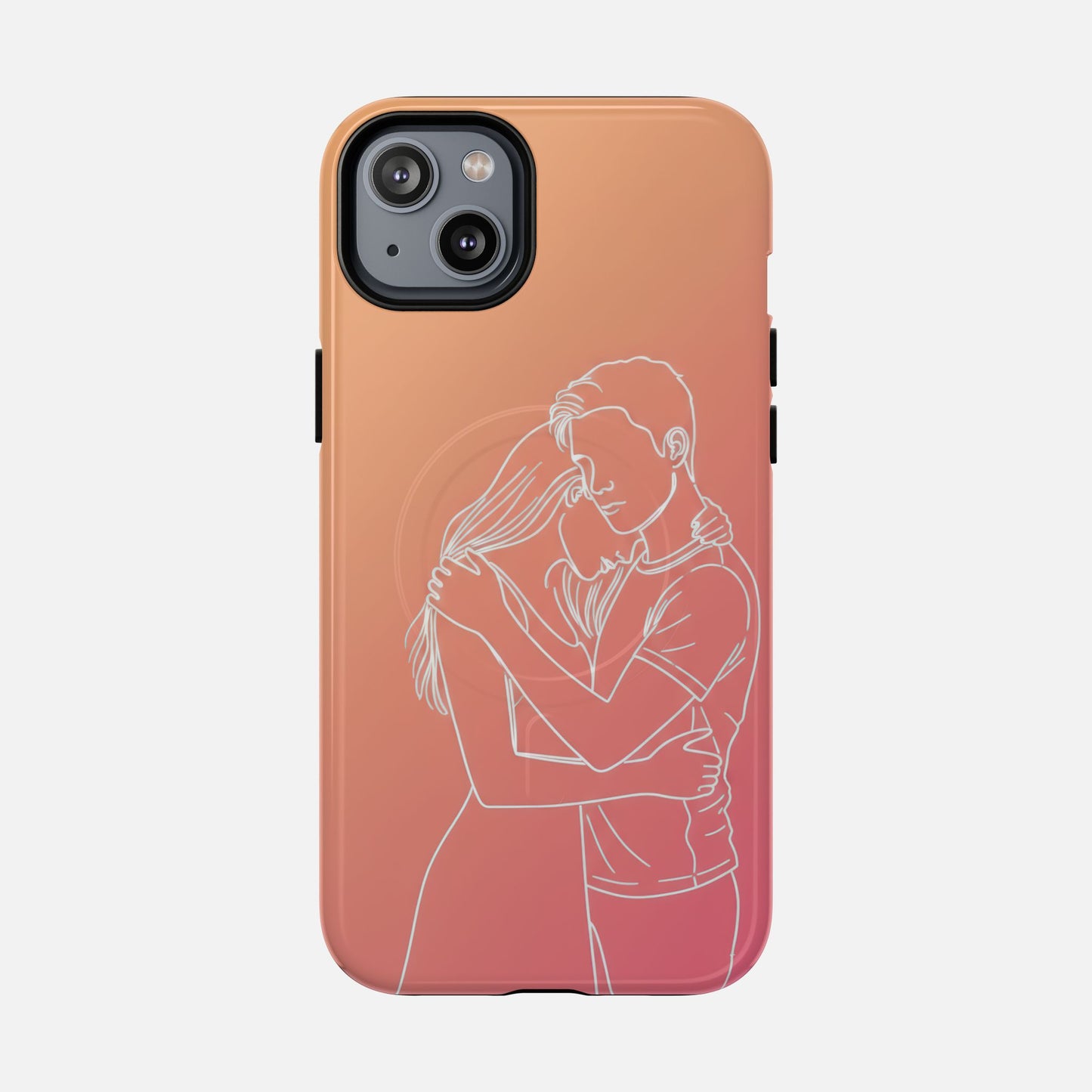 Romantic Outline Couple iPhone Case — Tough Magnetic | MagSafe Compatible