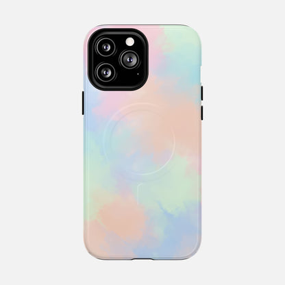 Pastel Watercolor Tough Magnetic Phone Case — Protective MagSafe Compatible Cover iPhone 13 Pro Max Glossy Phone Case