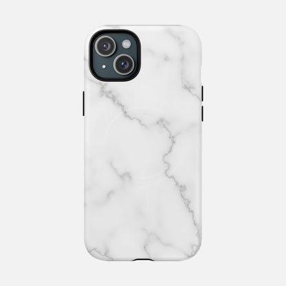 White Marble iPhone Case — Tough Magnetic | MagSafe Compatible
