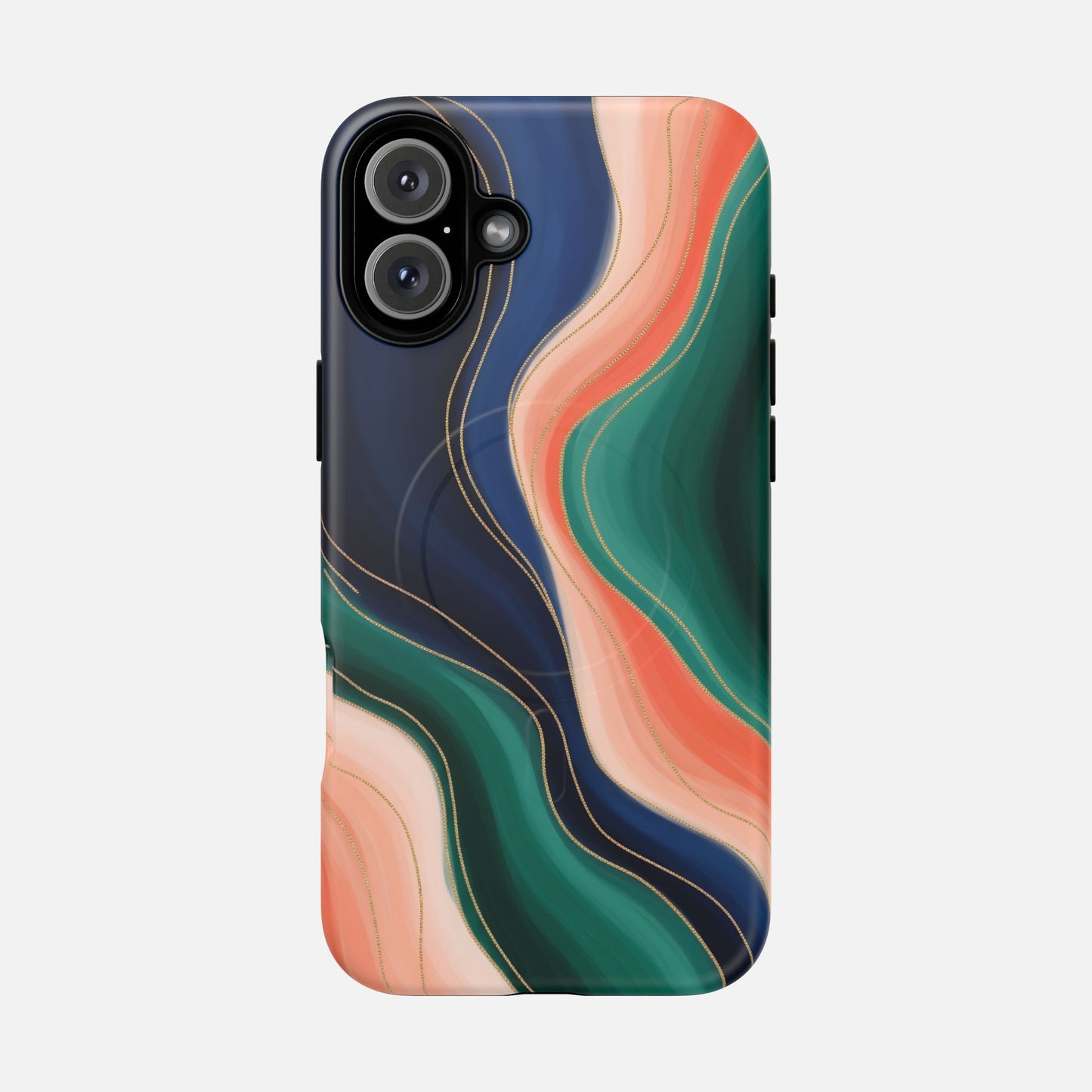 Magnetic Tough Case — Abstract Ocean Wave Design Phone Cover iPhone 16 Plus Matte Phone Case