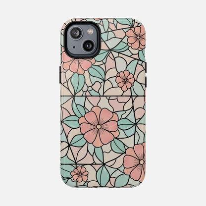 Pastel Floral Mosaic iPhone Case — Tough Magnetic | MagSafe Compatible