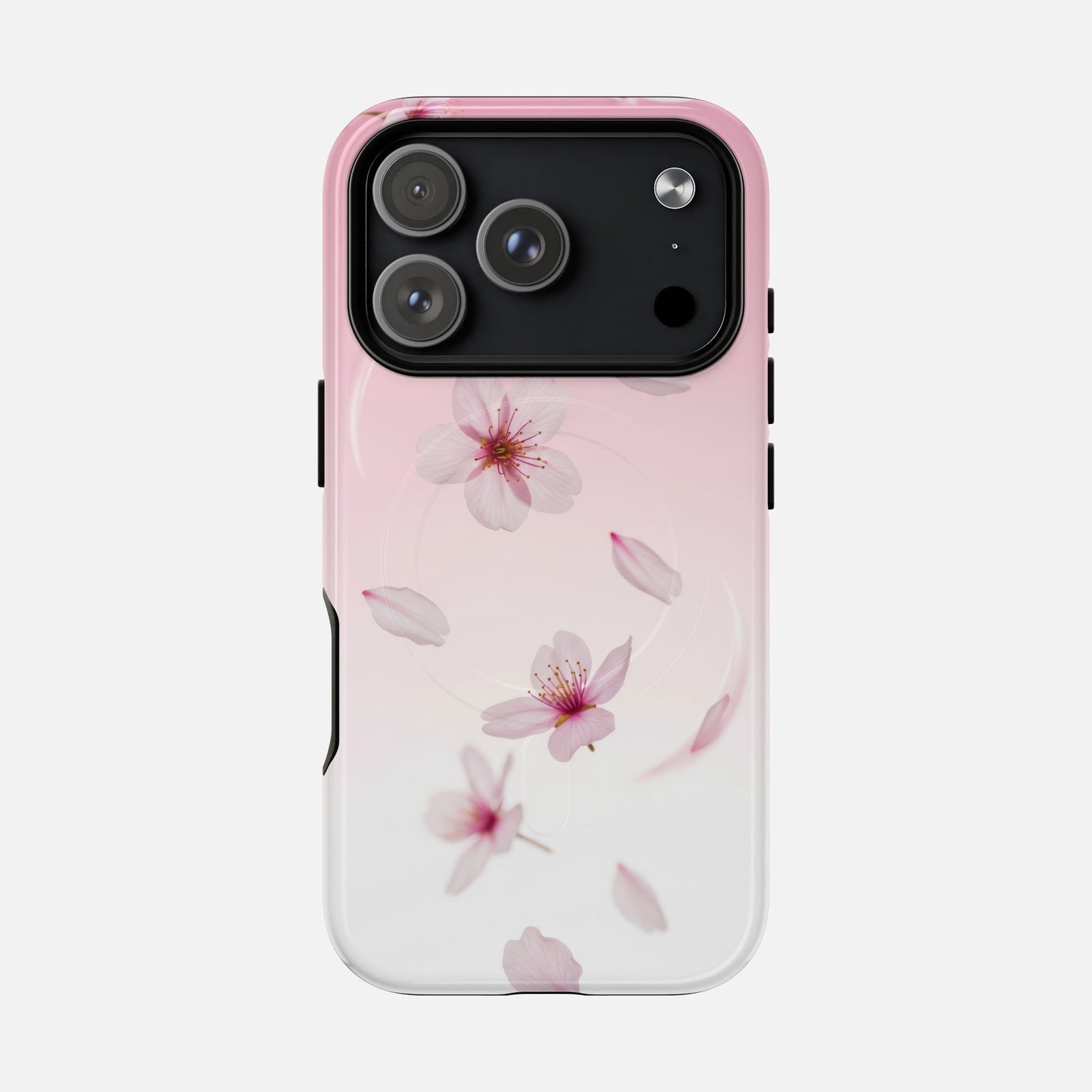 Floral Sakura Tough Magnetic Phone Case — Pink Cherry Blossom Design iPhone 17 Pro Glossy Phone Case