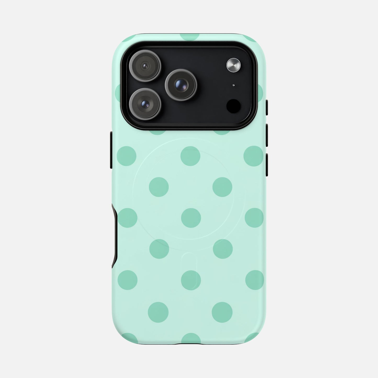 Mint Polka Dot iPhone Case — Tough Magnetic | MagSafe Compatible