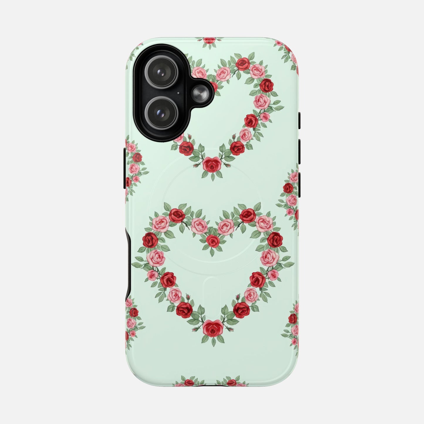 Rose Heart Floral iPhone Case — Tough Magnetic | MagSafe Compatible