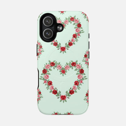 Rose Heart Floral iPhone Case — Tough Magnetic | MagSafe Compatible