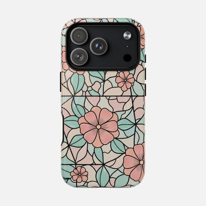 Pastel Floral Mosaic iPhone Case — Tough Magnetic | MagSafe Compatible