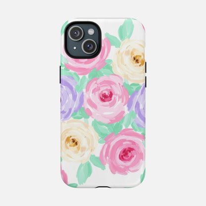 Floral Watercolor Roses iPhone Case — Tough Magnetic | MagSafe Compatible