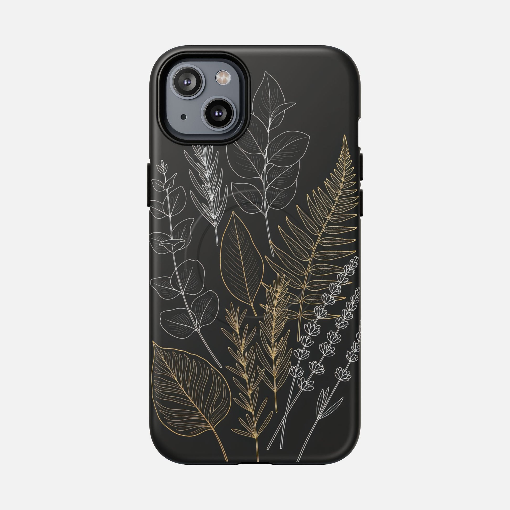 Tough Magnetic Case — Botanical Gold & Silver Fern Phone Cover iPhone 14 Plus Matte Phone Case