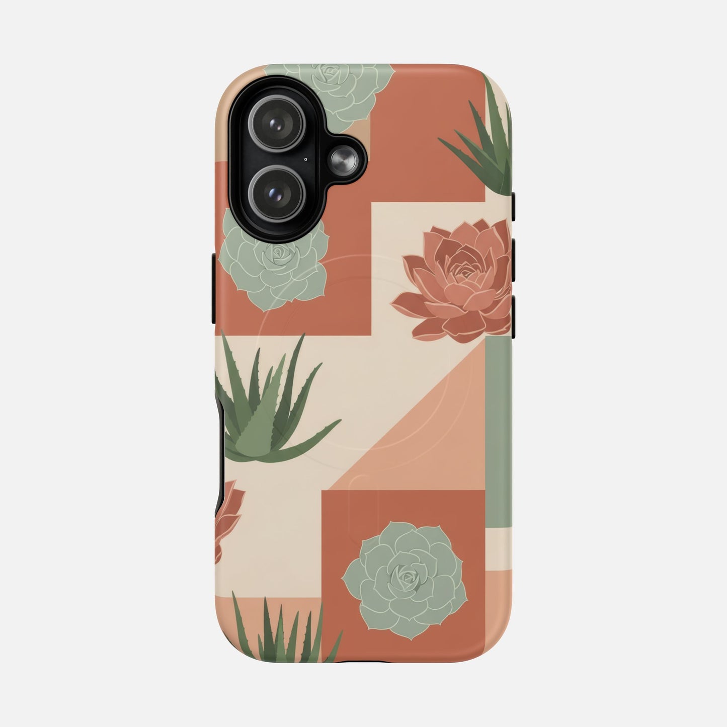 Succulent Pattern Tough Magnetic Phone Case iPhone 17 Matte Phone Case