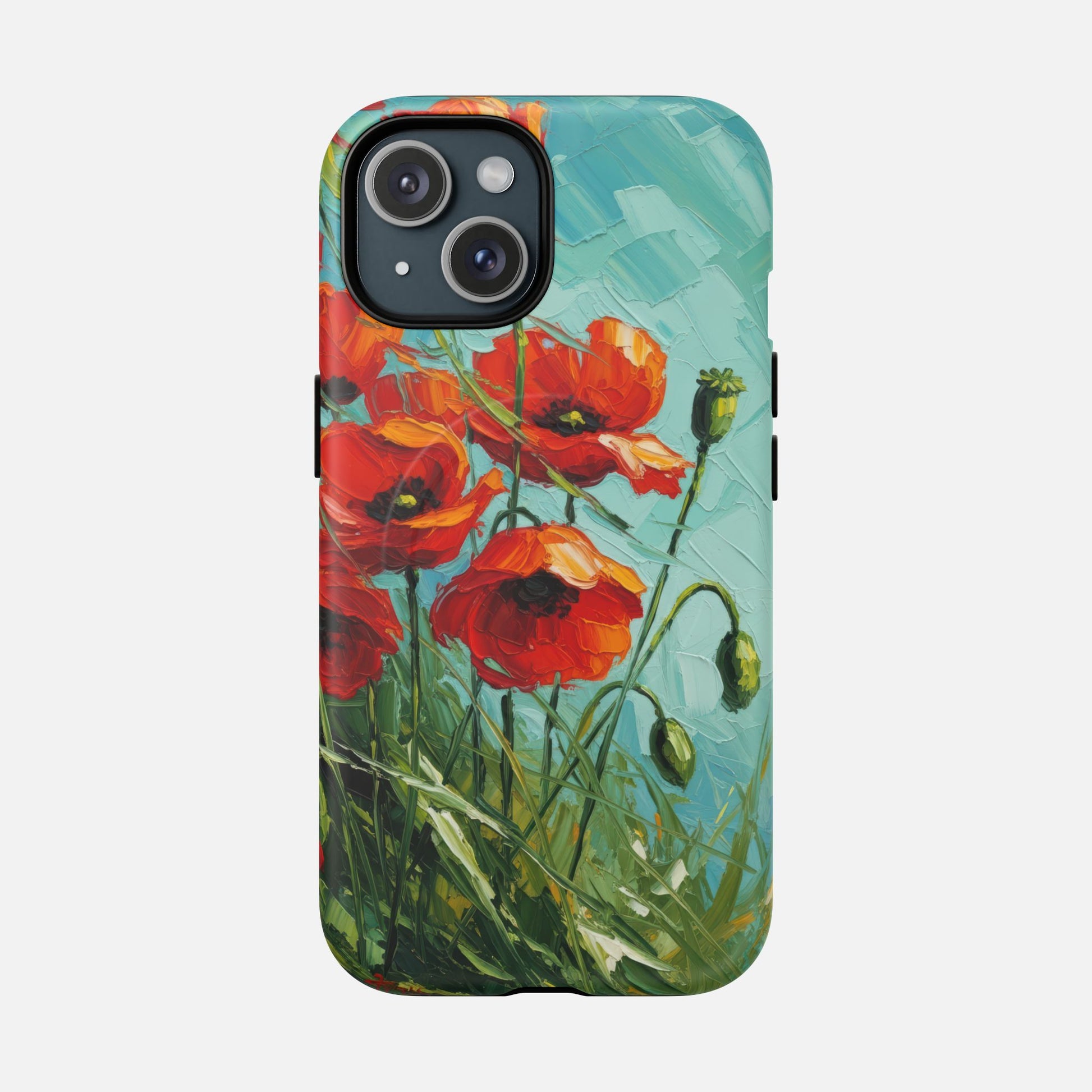 Poppy Field Tough Magnetic Phone Case iPhone 15 Matte Phone Case