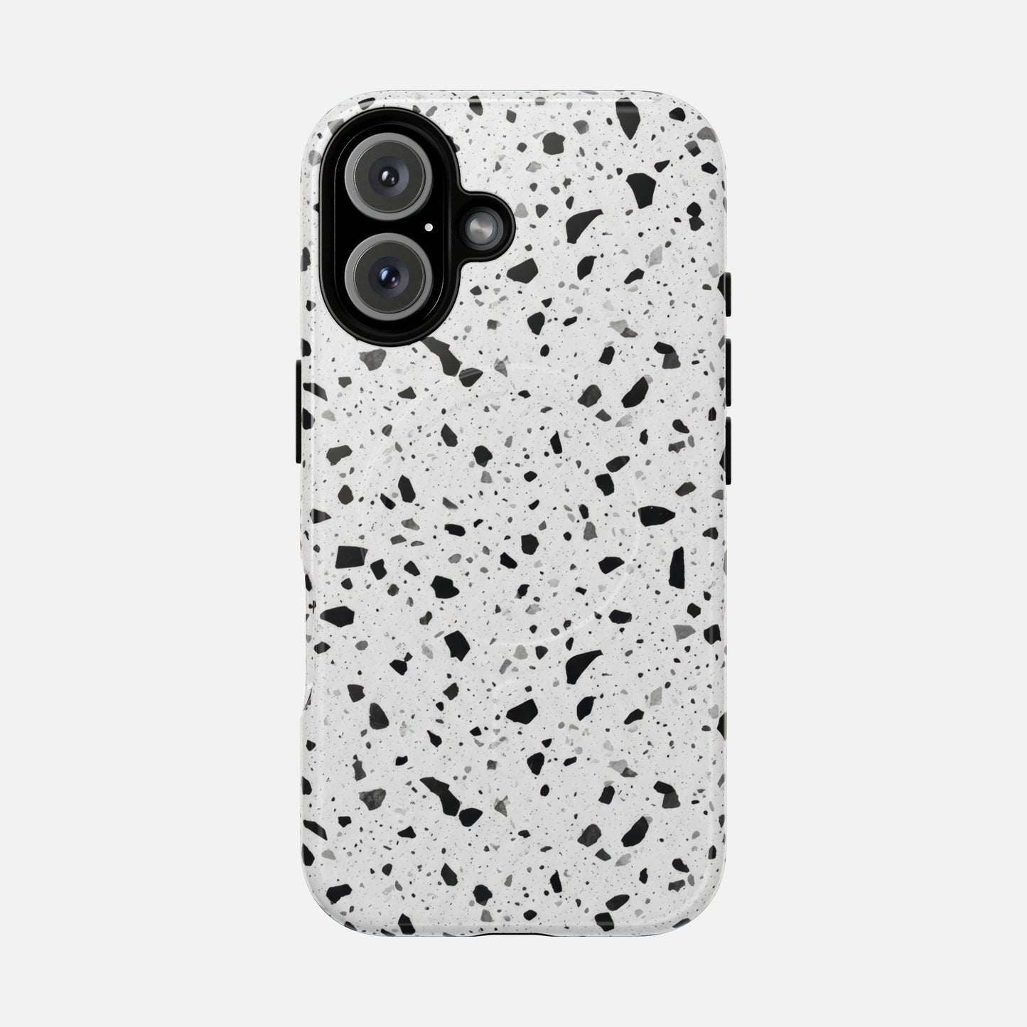 Terrazzo Black & White iPhone Case — Tough Magnetic | MagSafe Compatible
