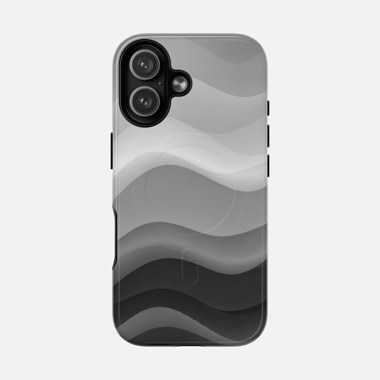 Monochrome Wave iPhone Case — Tough Magnetic | MagSafe Compatible