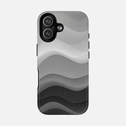 Monochrome Wave iPhone Case — Tough Magnetic | MagSafe Compatible