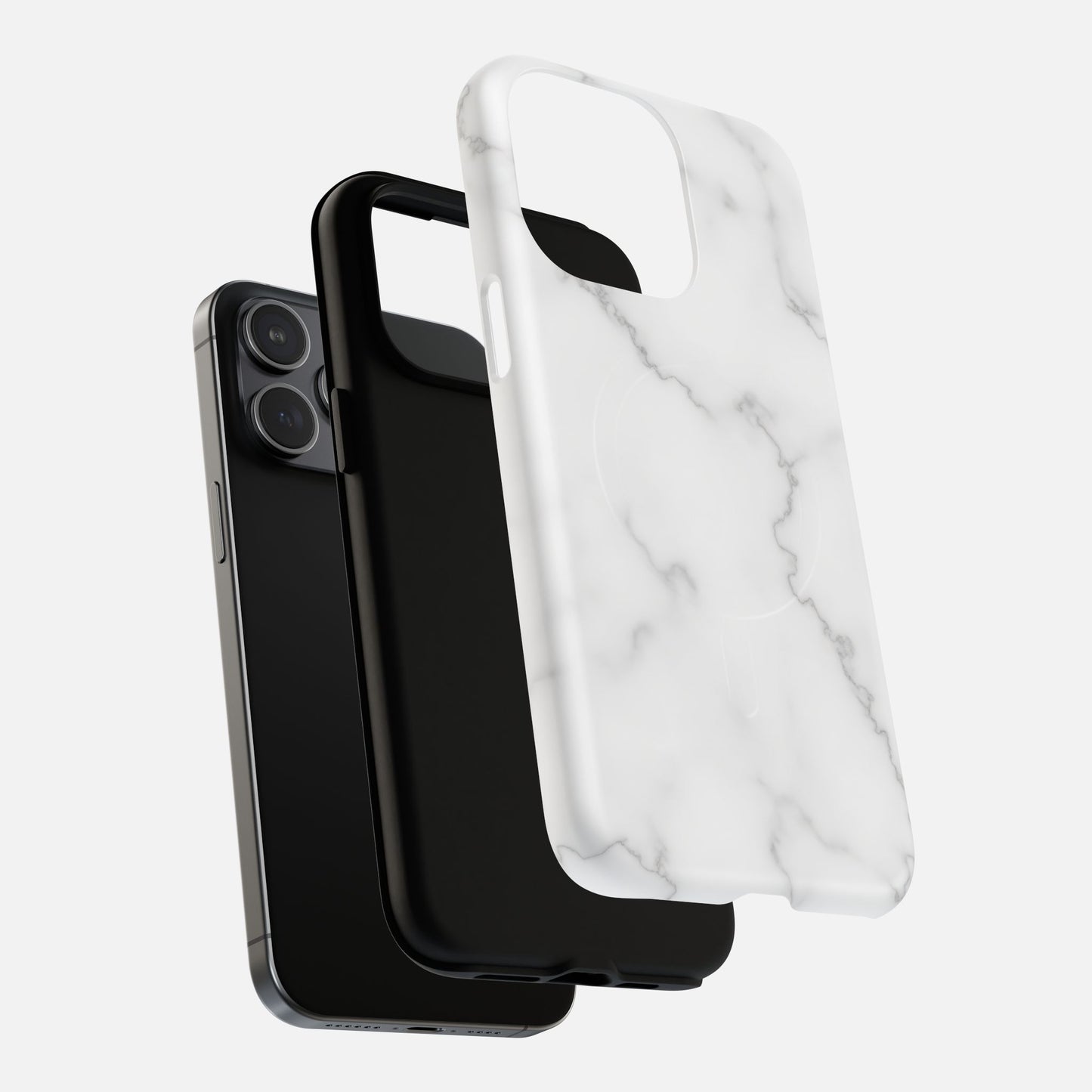 White Marble iPhone Case — Tough Magnetic | MagSafe Compatible
