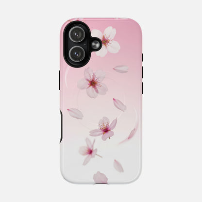 Floral Sakura Tough Magnetic Phone Case — Pink Cherry Blossom Design iPhone 17 Glossy Phone Case