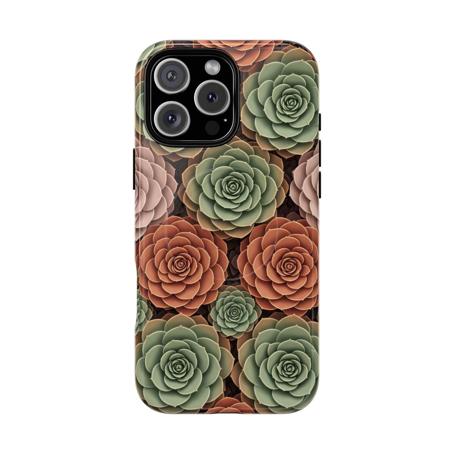 Magnetic Tough Case — Autumn Succulent Floral Phone Cover iPhone 16 Pro Max Glossy Phone Case