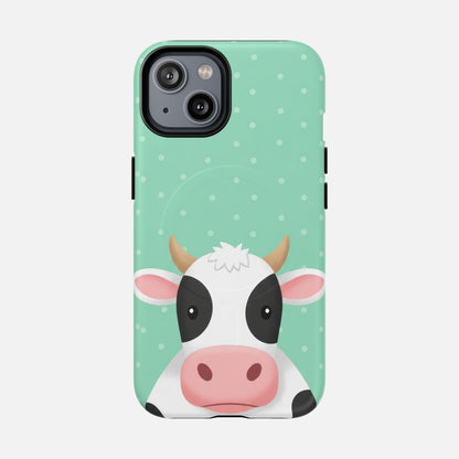 Cow Cartoon iPhone Case — Tough Magnetic | MagSafe Compatible