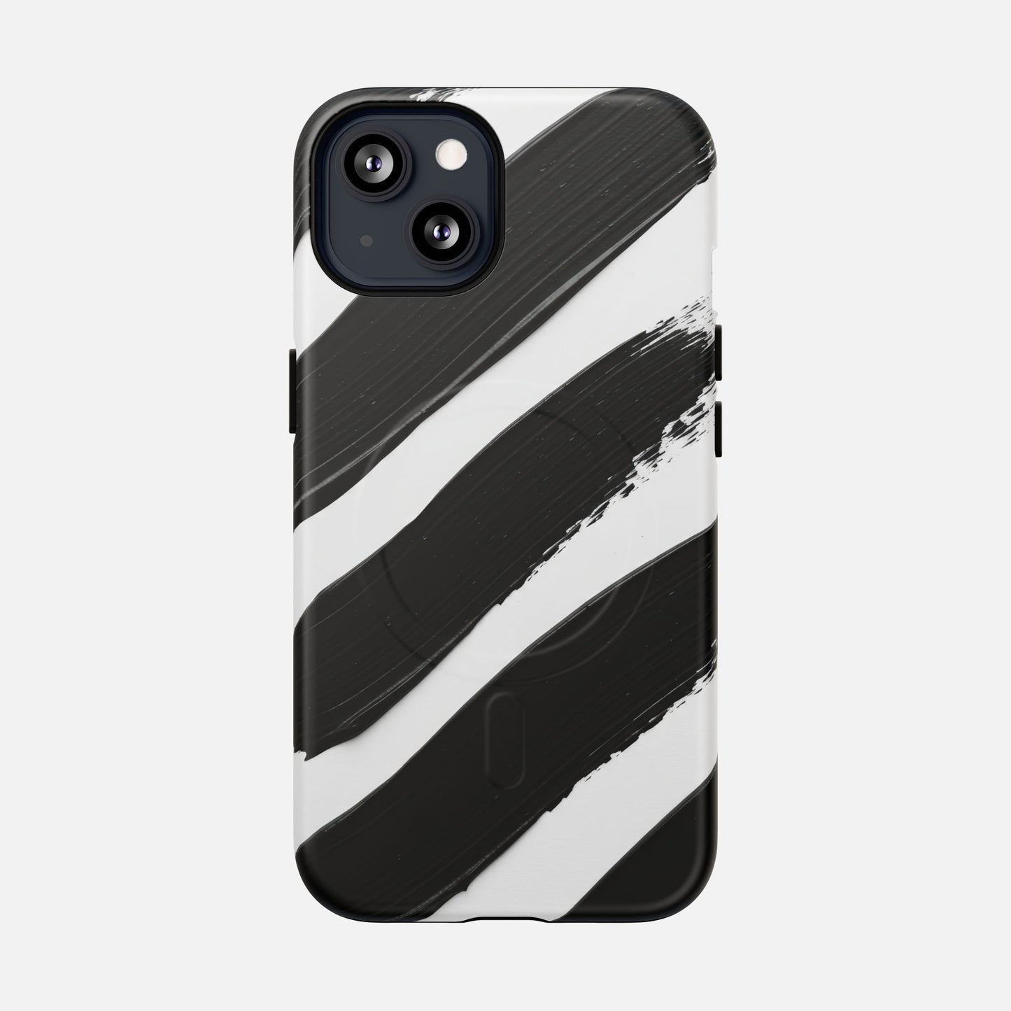 Abstract Black Brushstroke iPhone Case — Tough Magnetic | MagSafe Compatible