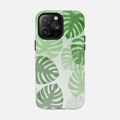 Green Monstera Leaf iPhone Case — Tough Magnetic | MagSafe Compatible