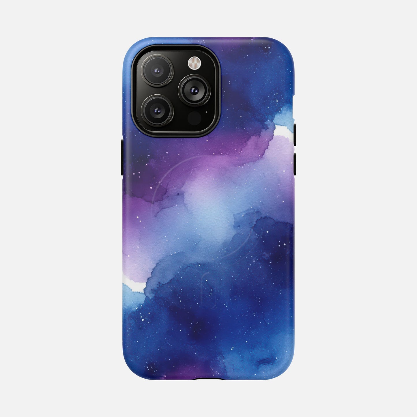 Galaxy Watercolor Tough Magnetic Phone Case — Blue Purple Nebula MagSafe Cover iPhone 14 Pro Max Matte Phone Case