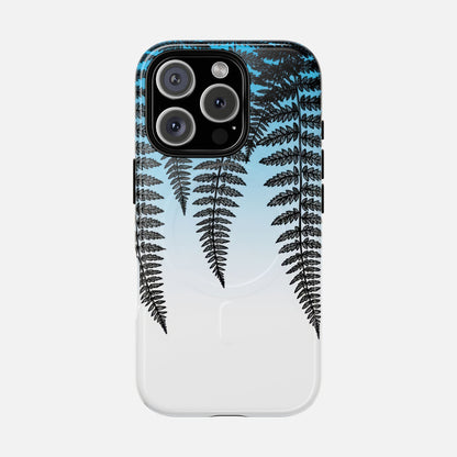 Fern Silhouette With Blue Ombre iPhone Case — Tough Magnetic | MagSafe Compatible
