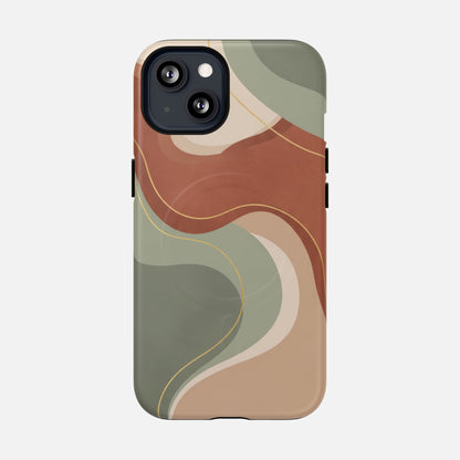 Abstract Earth Tone iPhone Case — Tough Magnetic | MagSafe Compatible