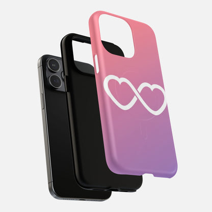 Infinity Heart With Pink Gradient iPhone Case — Tough Magnetic | MagSafe Compatible