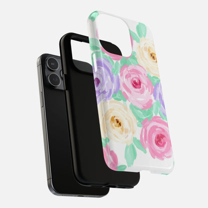 Floral Watercolor Roses iPhone Case — Tough Magnetic | MagSafe Compatible