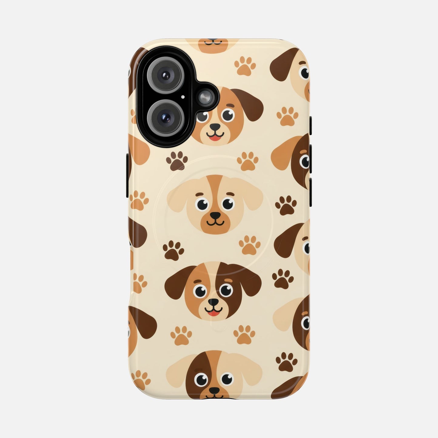 Cute Cartoon Puppy Paw Tough Magnetic Phone Case iPhone 16 Glossy Phone Case