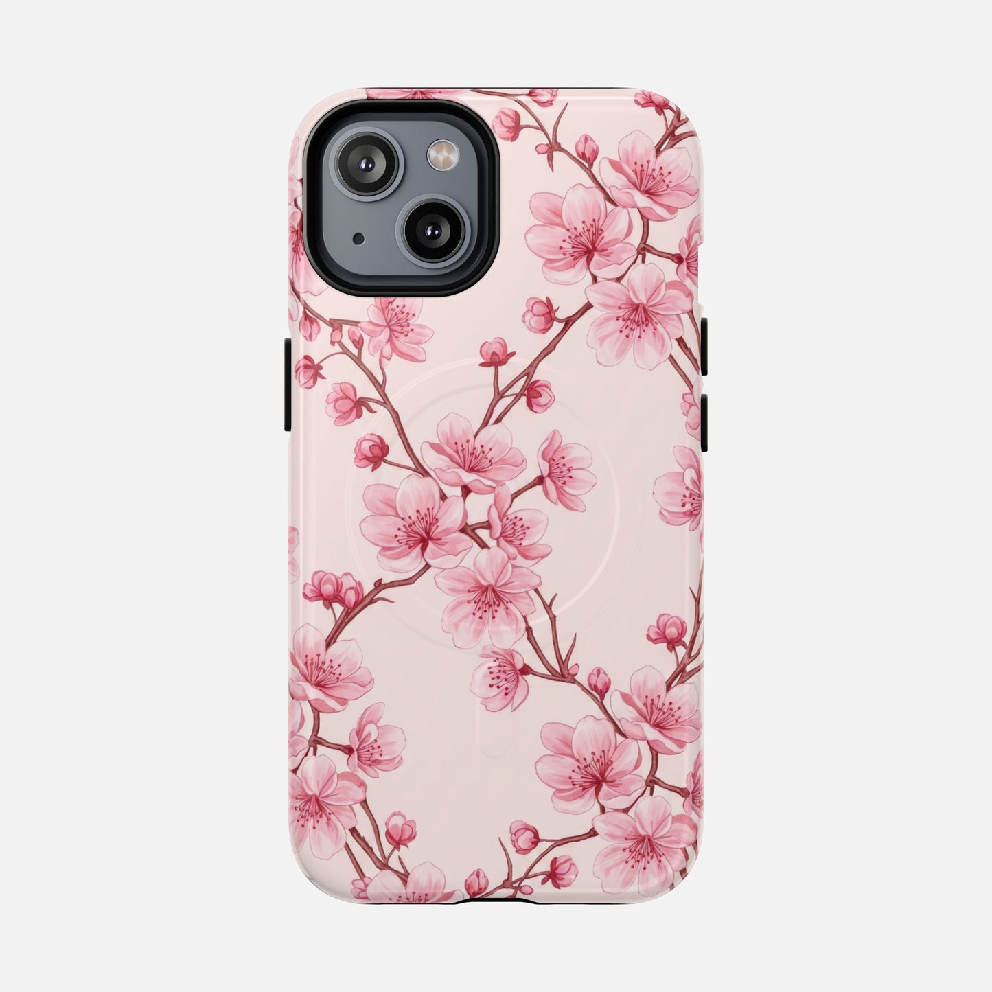 Pink Cherry Blossom iPhone Case — Tough Magnetic | MagSafe Compatible