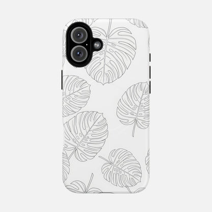 Monstera Leaf Clear Tropical Pattern iPhone Case — Tough Magnetic | MagSafe Compatible
