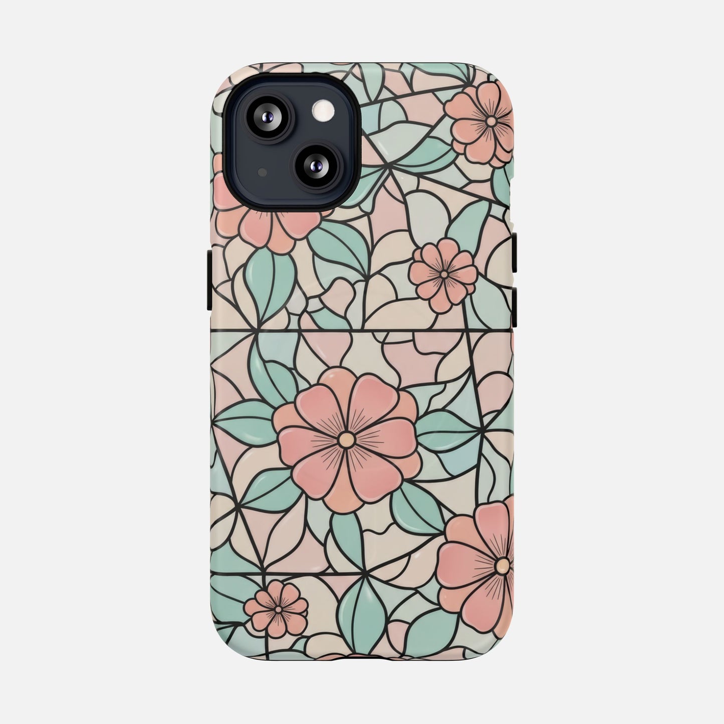 Pastel Floral Mosaic iPhone Case — Tough Magnetic | MagSafe Compatible