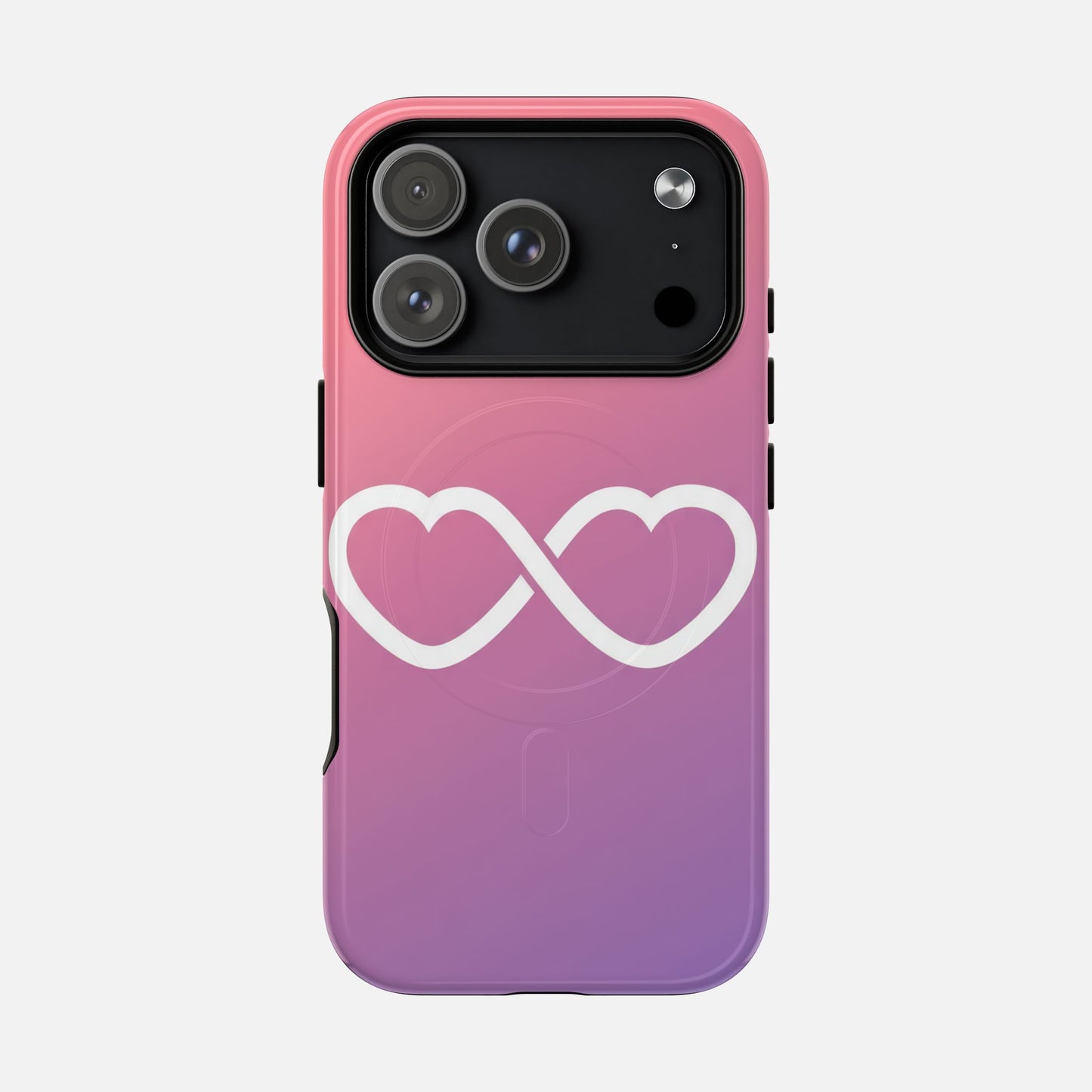 Infinity Heart With Pink Gradient iPhone Case — Tough Magnetic | MagSafe Compatible
