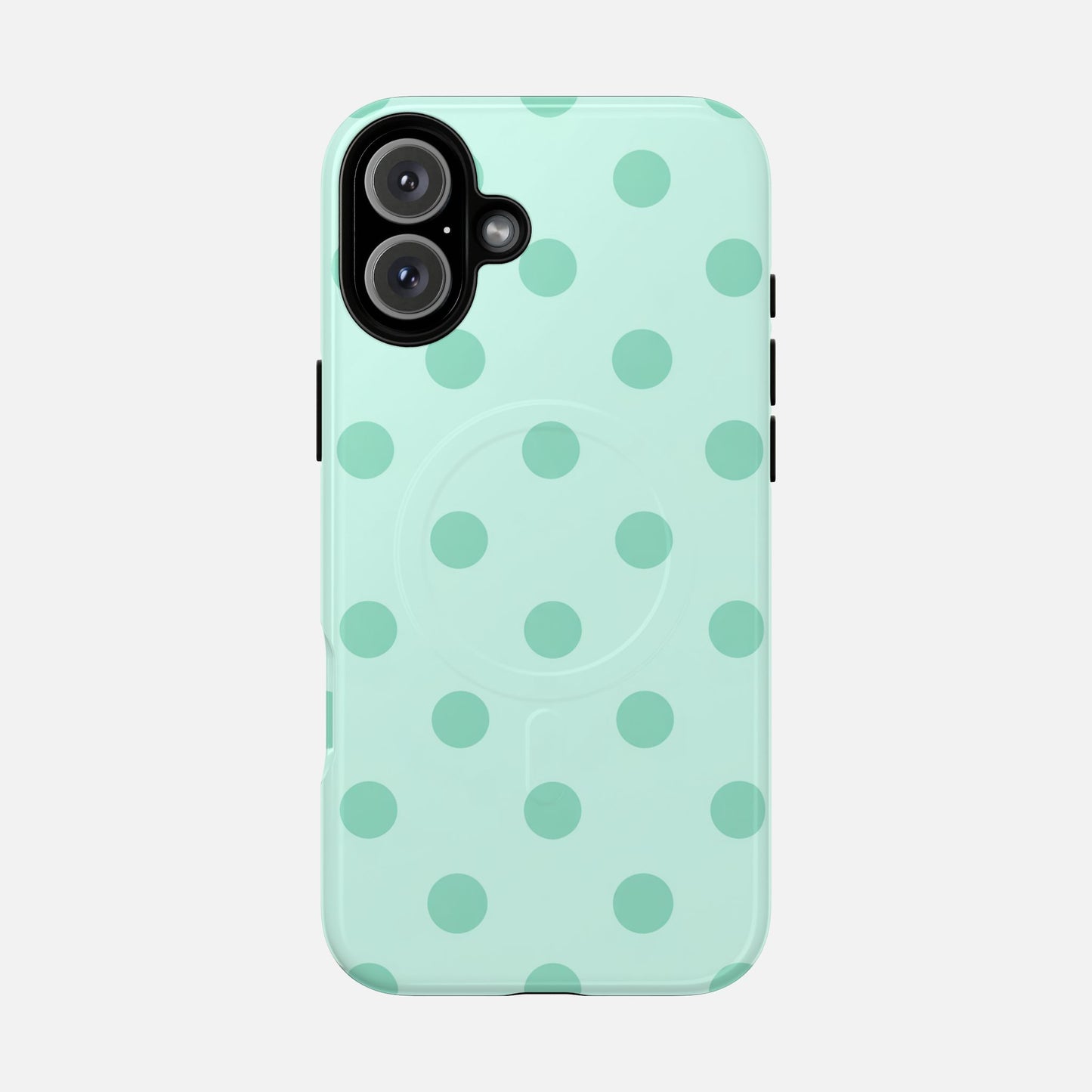 Mint Polka Dot iPhone Case — Tough Magnetic | MagSafe Compatible