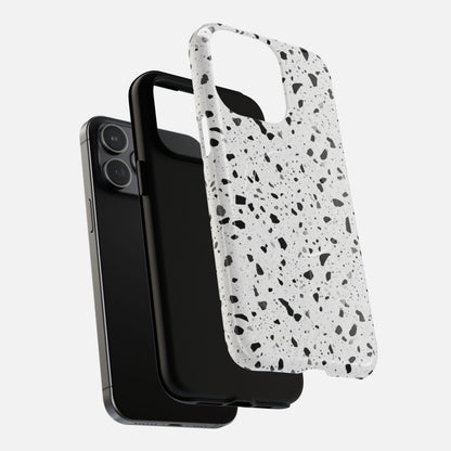 Terrazzo Black & White iPhone Case — Tough Magnetic | MagSafe Compatible