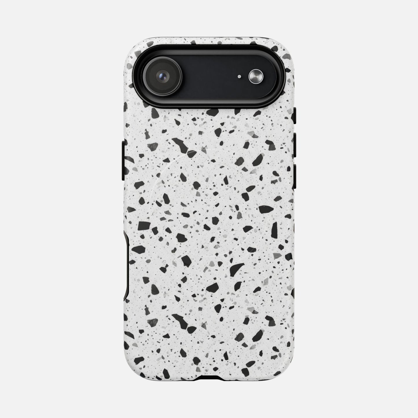 Terrazzo Black & White iPhone Case — Tough Magnetic | MagSafe Compatible