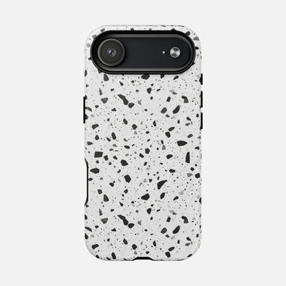 Terrazzo Black & White iPhone Case — Tough Magnetic | MagSafe Compatible