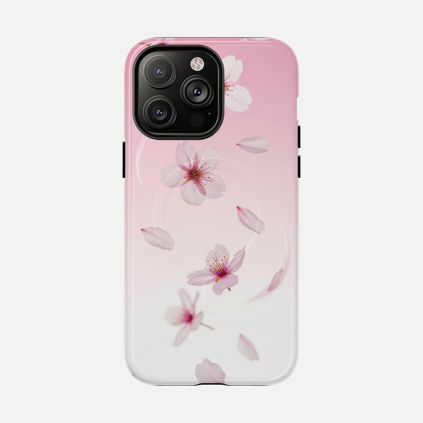 Floral Sakura Tough Magnetic Phone Case — Pink Cherry Blossom Design iPhone 14 Pro Max Glossy Phone Case