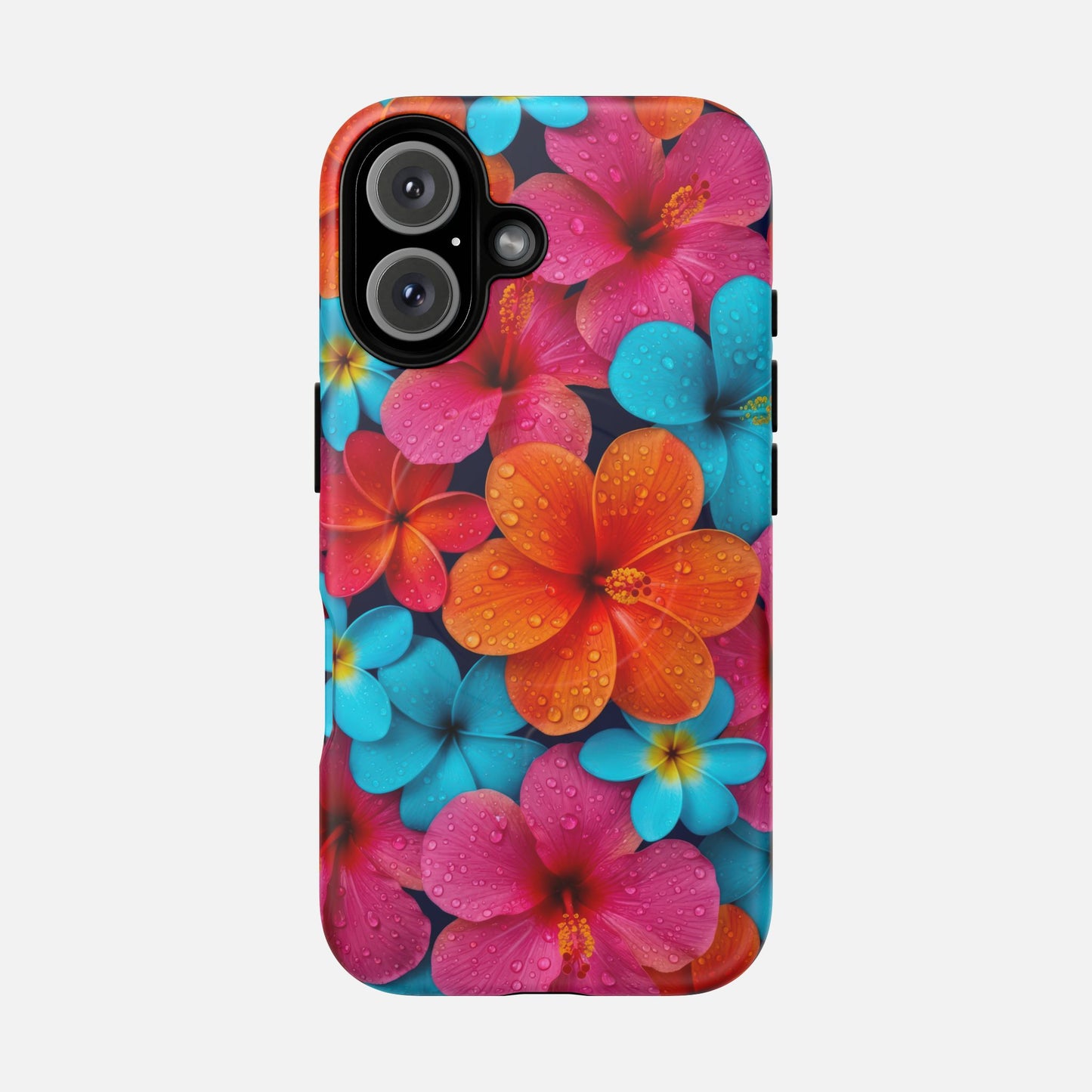 Phone Case — Colorful Tropical Plumeria Floral Magnetic Tough Case iPhone 16 Matte Phone Case