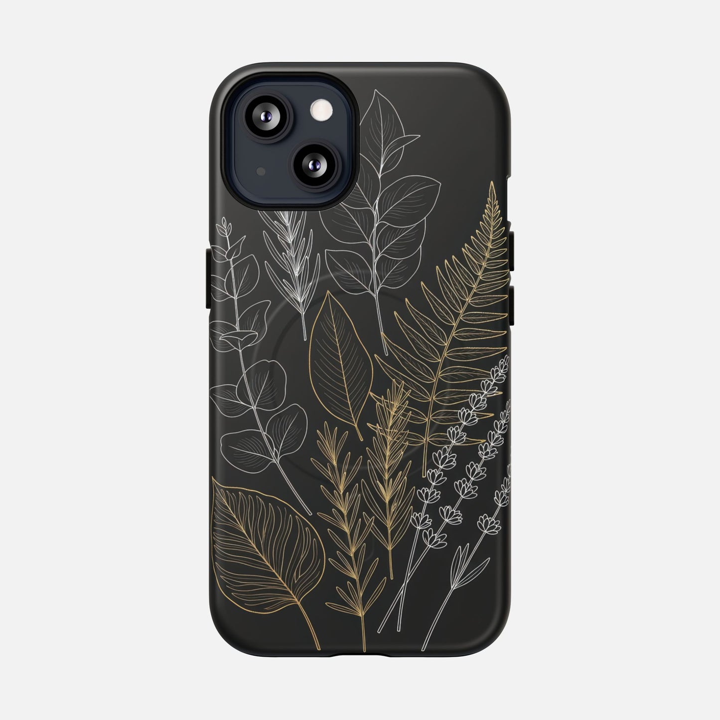 Tough Magnetic Case — Botanical Gold & Silver Fern Phone Cover iPhone 13 Matte Phone Case