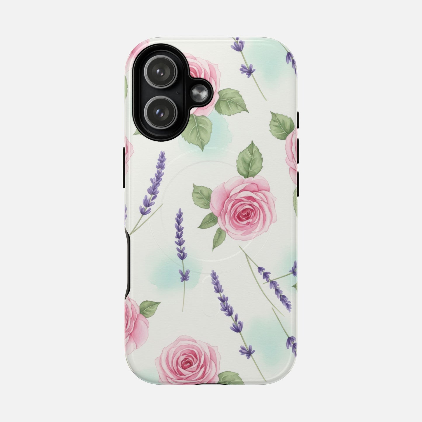 Floral Rose & Lavender iPhone Case — Tough Magnetic | MagSafe Compatible