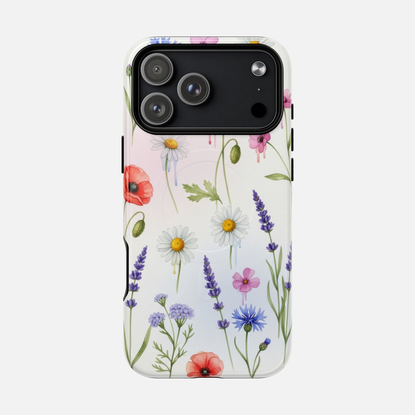 Floral Wildflower Tough Magnetic Phone Case — Poppies, Daisies & Lavender iPhone 17 Pro Max Glossy Phone Case