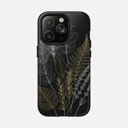Tough Magnetic Case — Botanical Gold & Silver Fern Phone Cover iPhone 14 Pro Glossy Phone Case